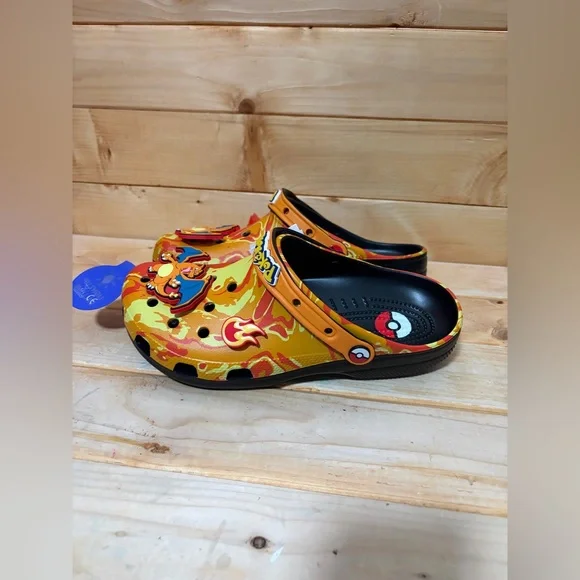 NEW Pokemon Charizard Classic Clog Crocs with Jobblitz Men's 8 / Women's 10 - Picture 4 of 6
